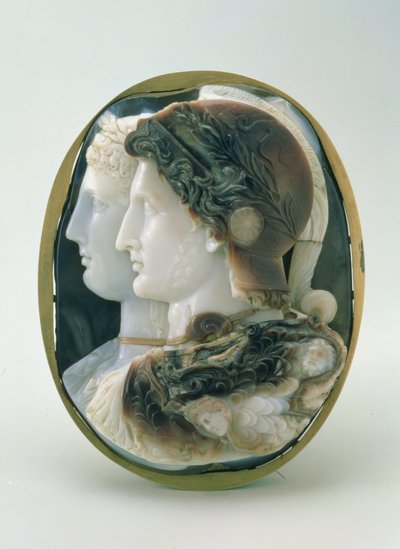 The Gonzaga Cameo, depicting Ptolemy II Philadelphus and his wife Arsinoe portrayed as gods of the Greek pantheon, made in Alexandria, 3rd century BC by Egyptian Ptolemaic Period